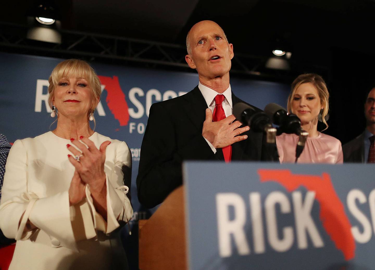 Florida Senate Candidate Rick Scott Attends Election Night Event In Naples