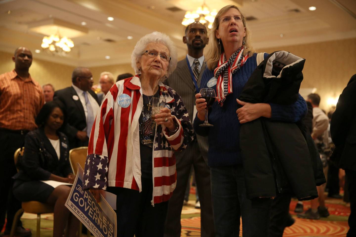 Former Florida Gov. And Gubernatorial Candidate Charlie Crist Attends Election Night Rally