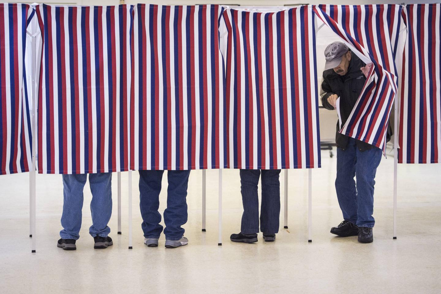 Primary voting in New Hampshire.