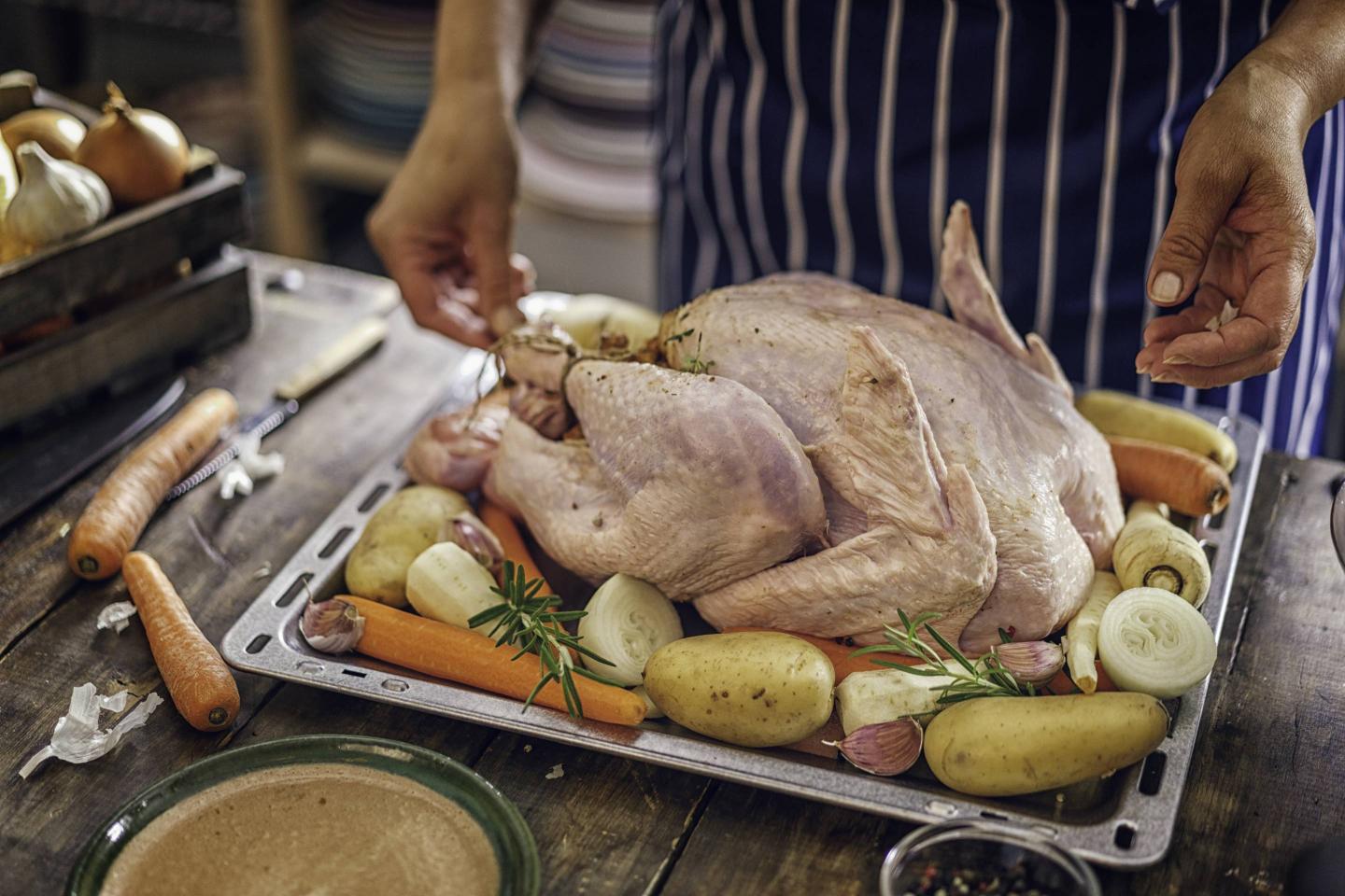 Preparing Stuffed Turkey for Holidays
