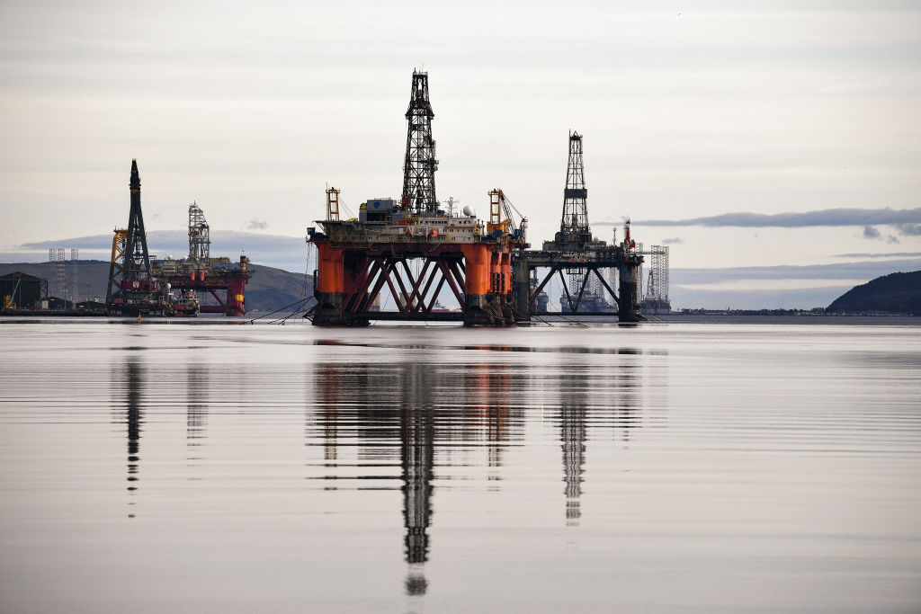 Oil Rigs In The Cromarty Firth Awaiting Decommission