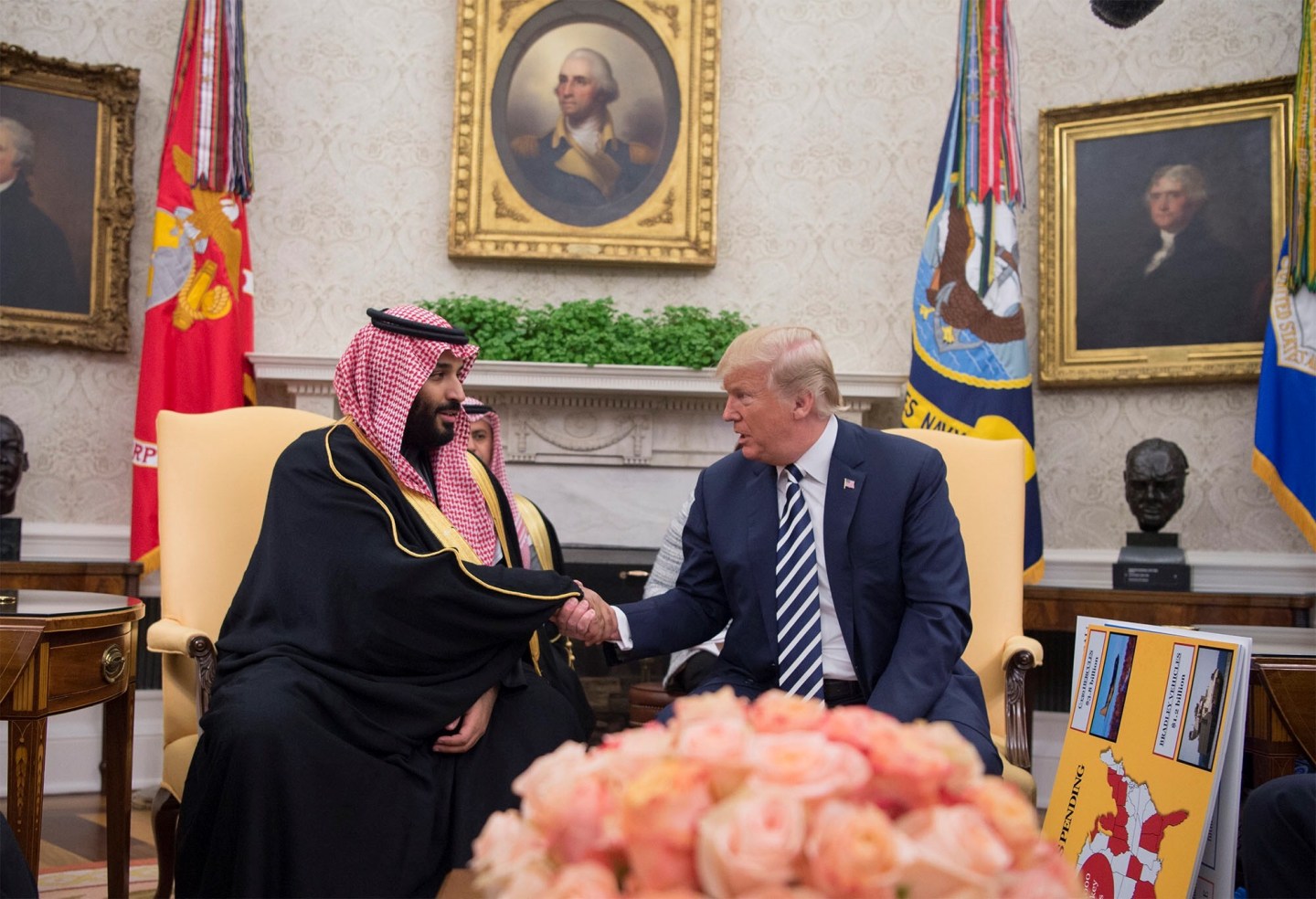 U.S. President Trump meets Crown Prince of Saudi Arabia Al Saud