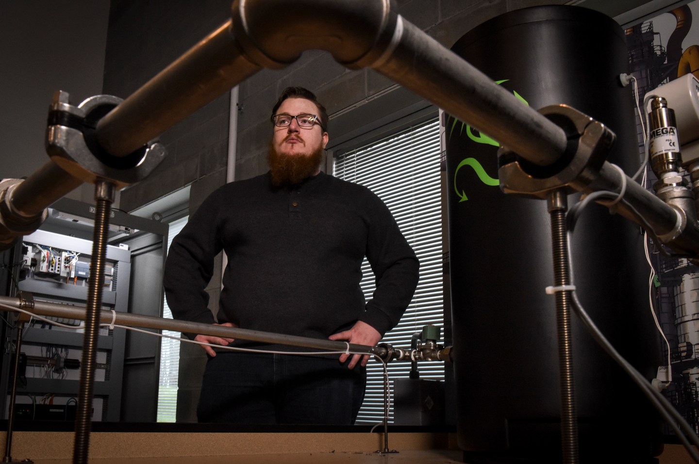 Robert Lee, CEO of Dragos, a unique cyber firm specializing in security of essential energy systems like pipelines and electrical grids, at his offices, in Hanover, MD.