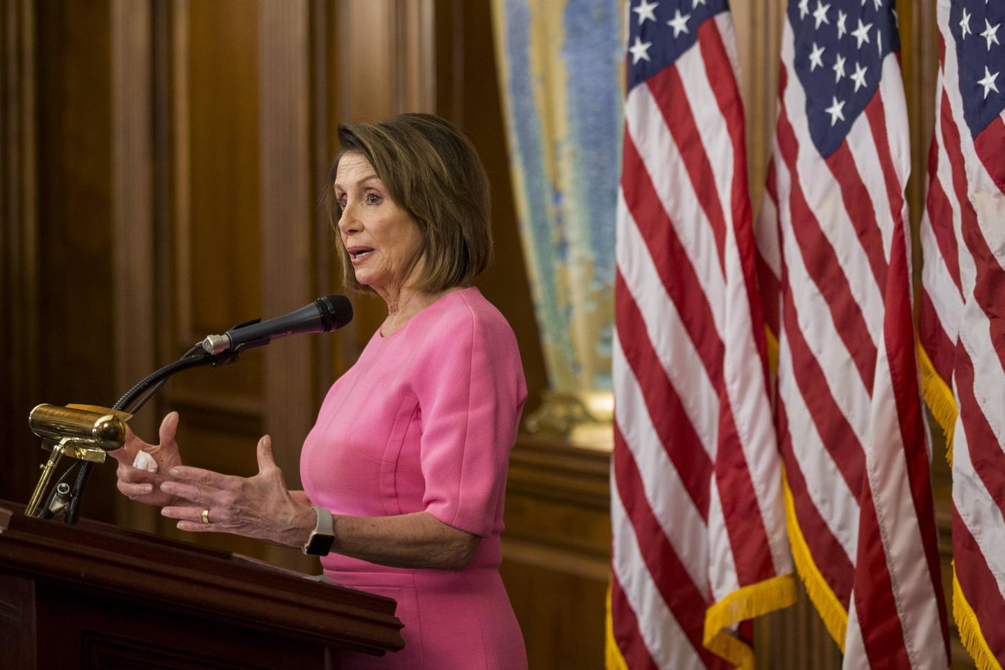 House Minority Leader Nancy Pelosi holds a news conference following the 2018 midterm elections at the Capitol Building on Nov. 7, 2018 in Washington, D.C.