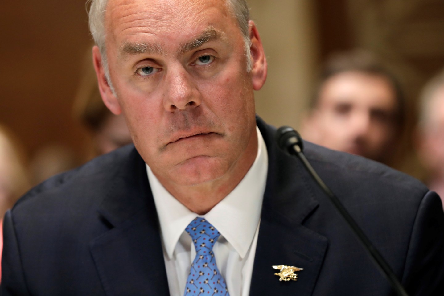 U.S. Interior Secretary Ryan Zinke testifies before a Senate Appropriations Interior, Environment and Related Agencies Subcommittee hearing in Washington