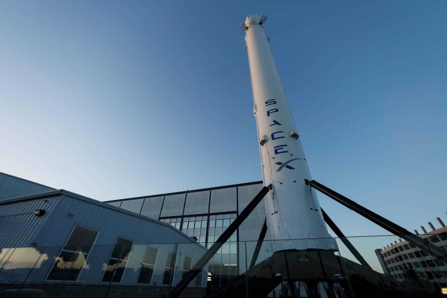 SpaceX headquarters is shown in Hawthorne, California.
