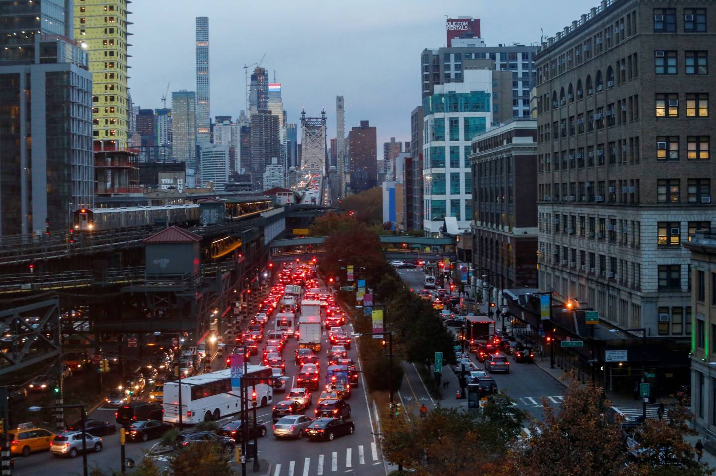 FILE PHOTO: Traffic is seen in Long Island City, New York