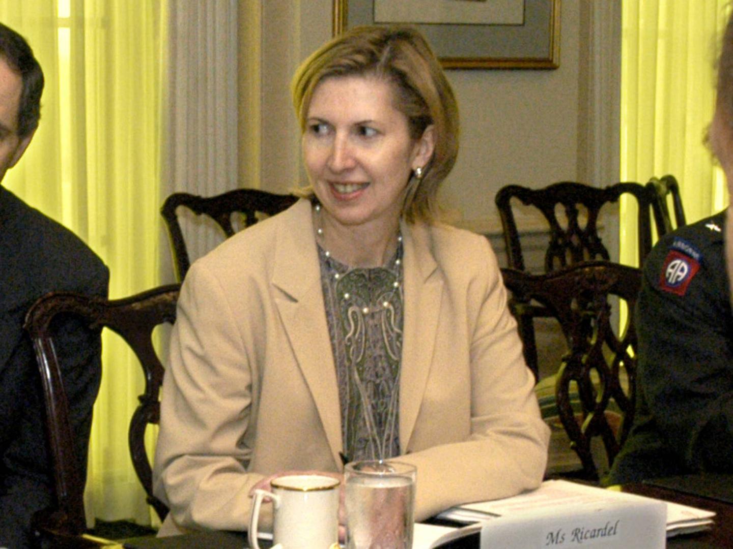 Deputy Assistant Secretary of Defense for Eurasian Policy, Mira Ricardel takes part in a meeting at the Pentagon in Washington