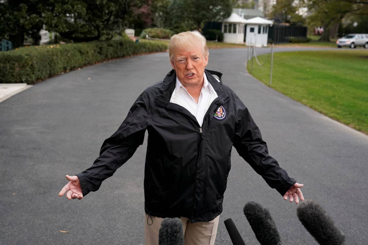 President Donald Trump departs to California