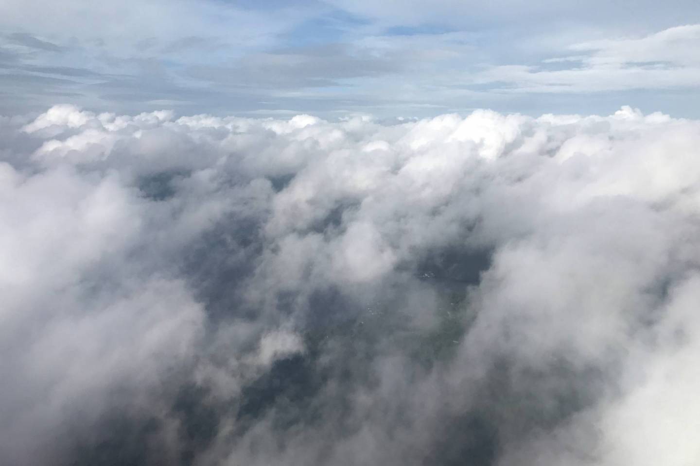 Storm clouds form before Hurricane Michael comes ashore as pictured from an airplane in Tallahassee