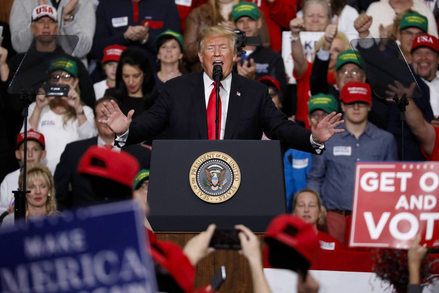 President Trump Holds Rally In Indianapolis Ahead Of The Midterm Elections