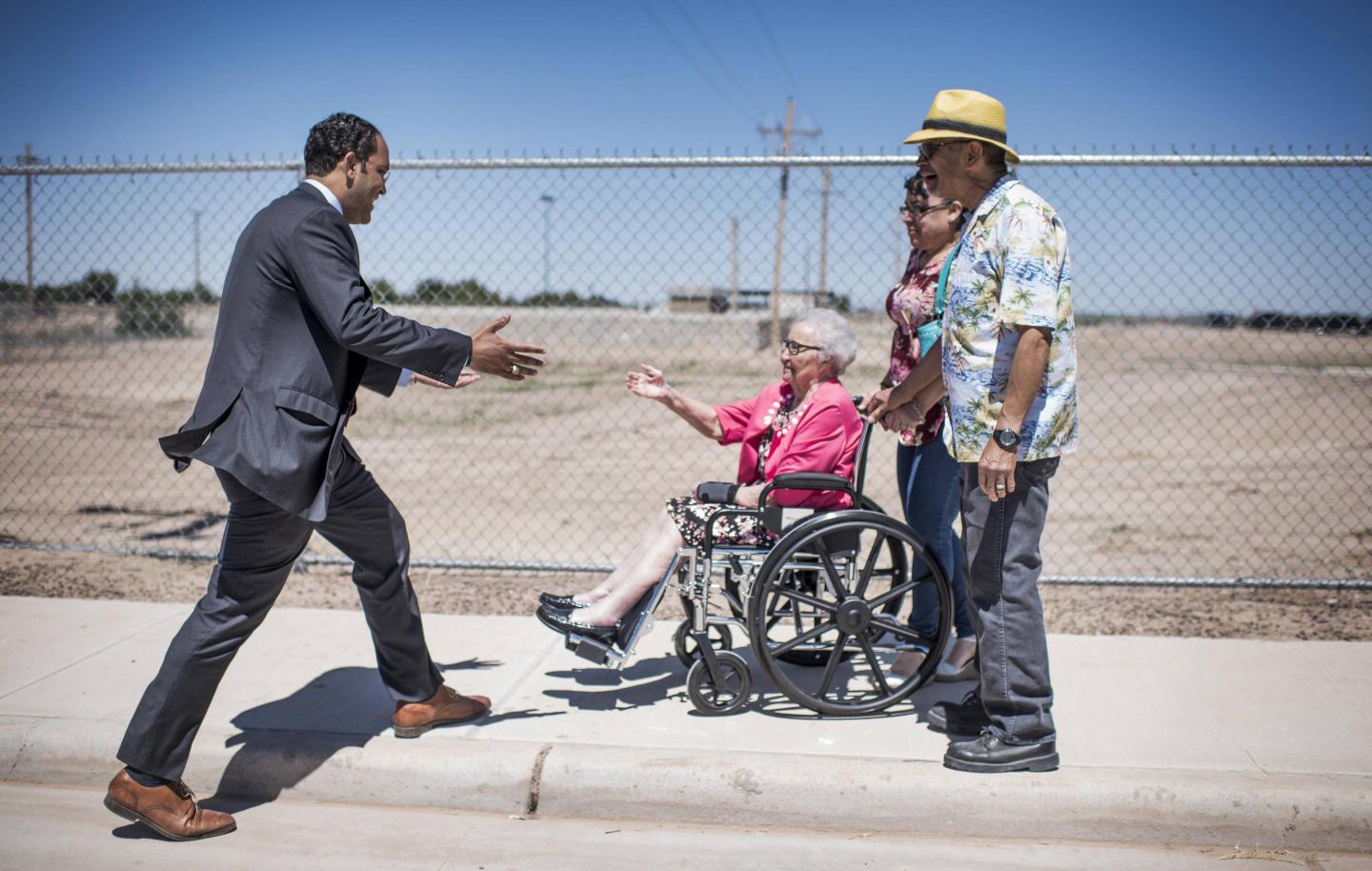 Rep. Will Hurd of Texas meets constituents in Tornillo, Texas on April 19, 2017.