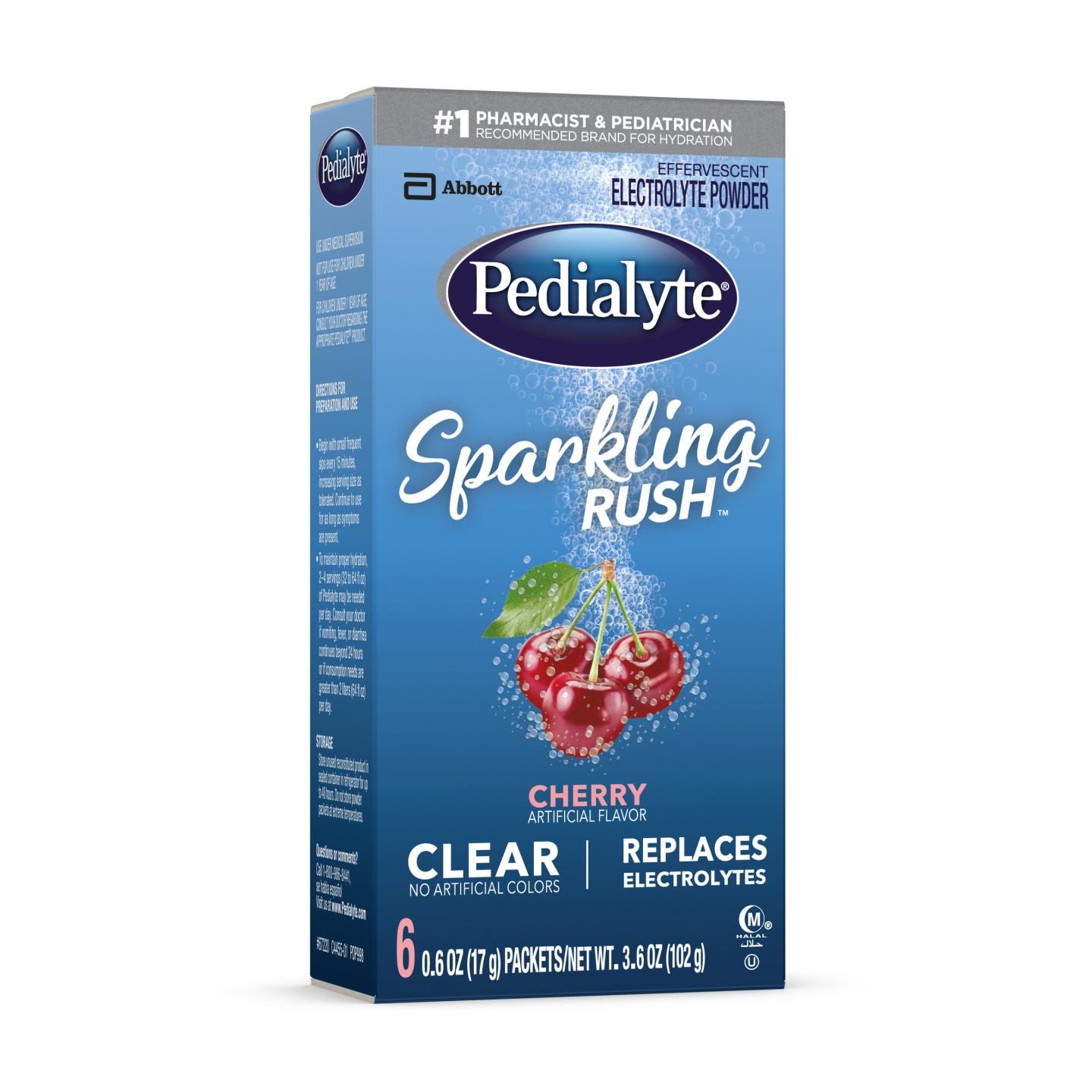 Abbott Pedialyte Sparkling Rush Powder Packs