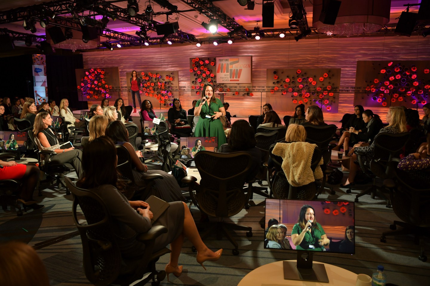 Karla Monterroso, CEO of Code2040, speaks during the town hall discussion at the 2018 Coins2Day MPW Next Gen Summit in Laguna Niguel, Calif.