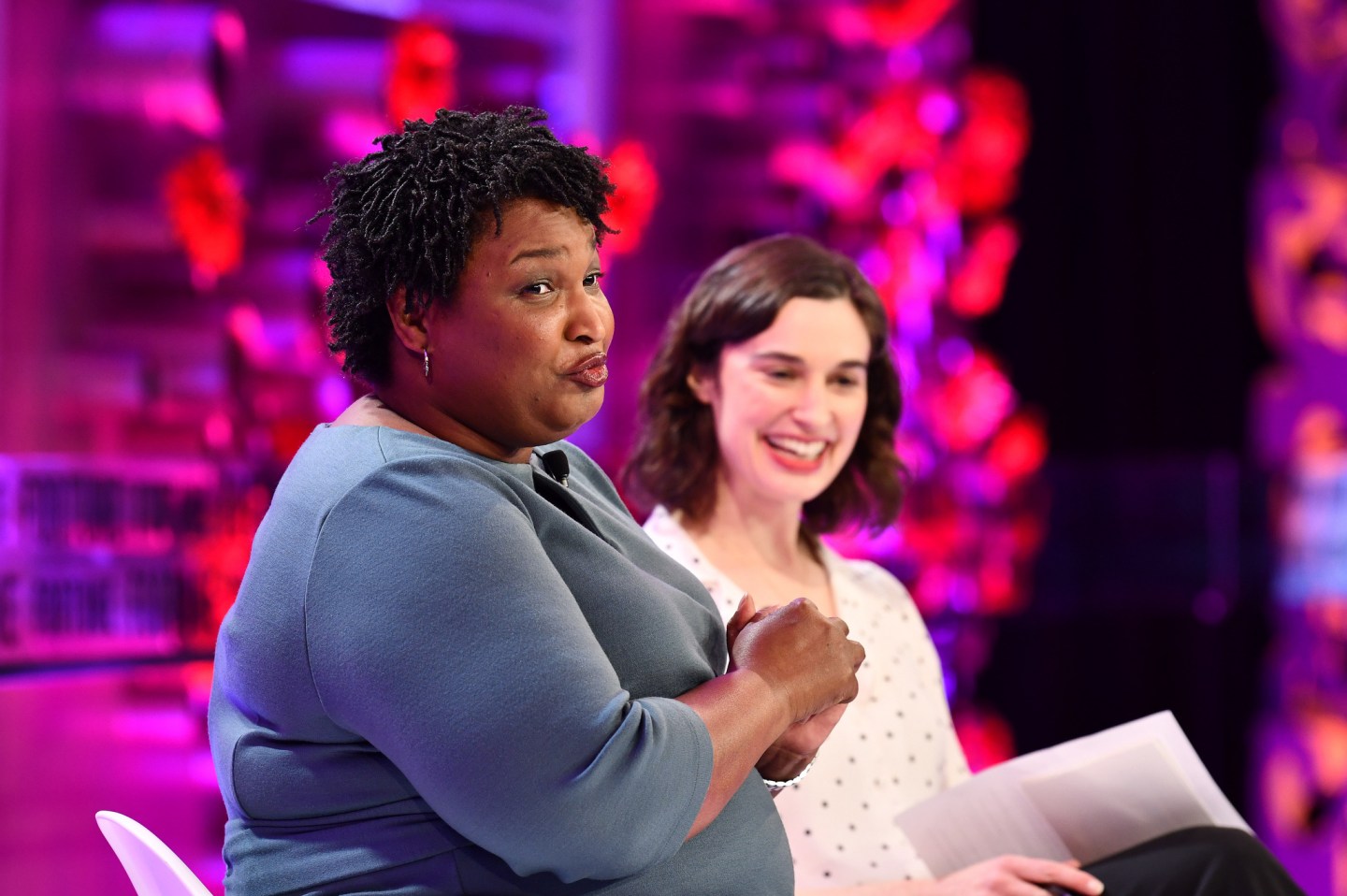 Fair Fight founder and chair Stacey Abrams with Fortune's Beth Kowitt at the 2018 Fortune Most Powerful Women Next Gen summit in Laguna Niguel, Calif.