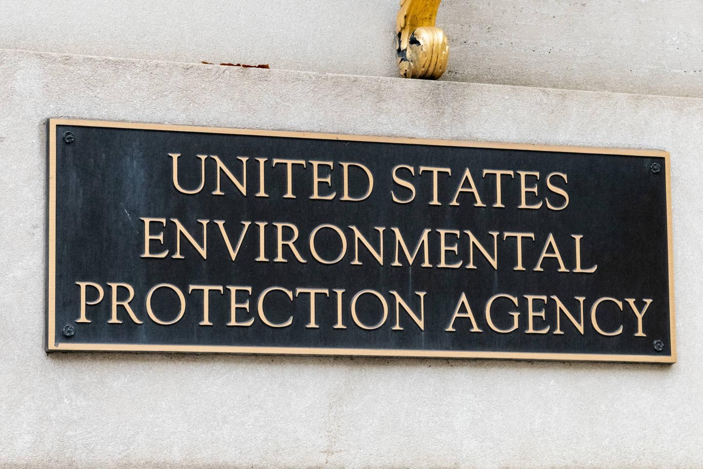 The Environmental Protection Agency sign in Washington, D.C