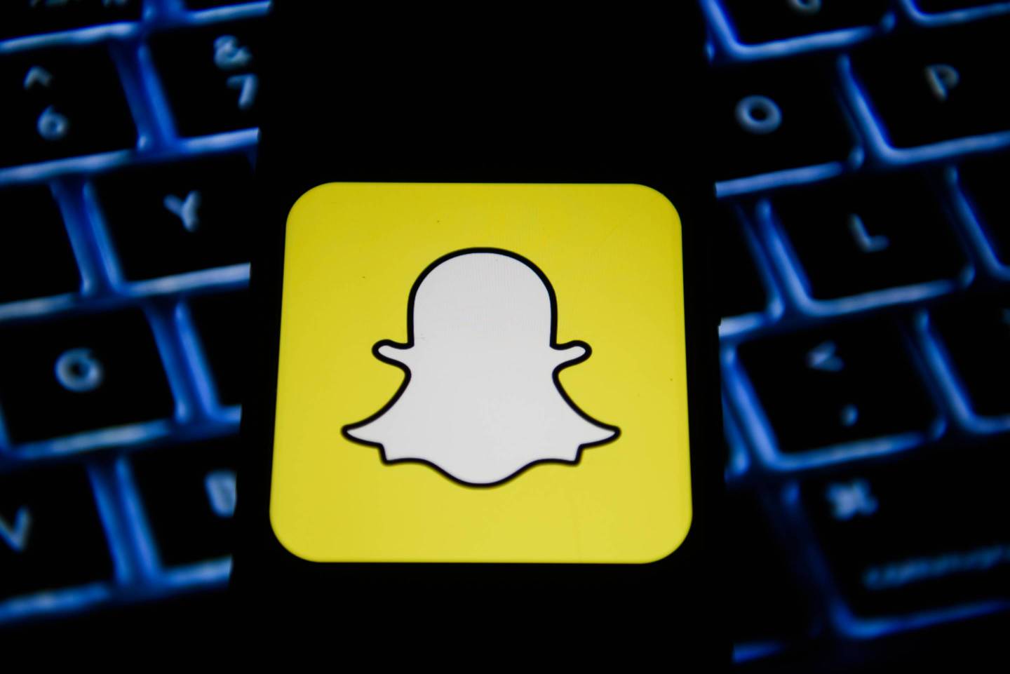 Snapchat logo is seen on an android mobile phone