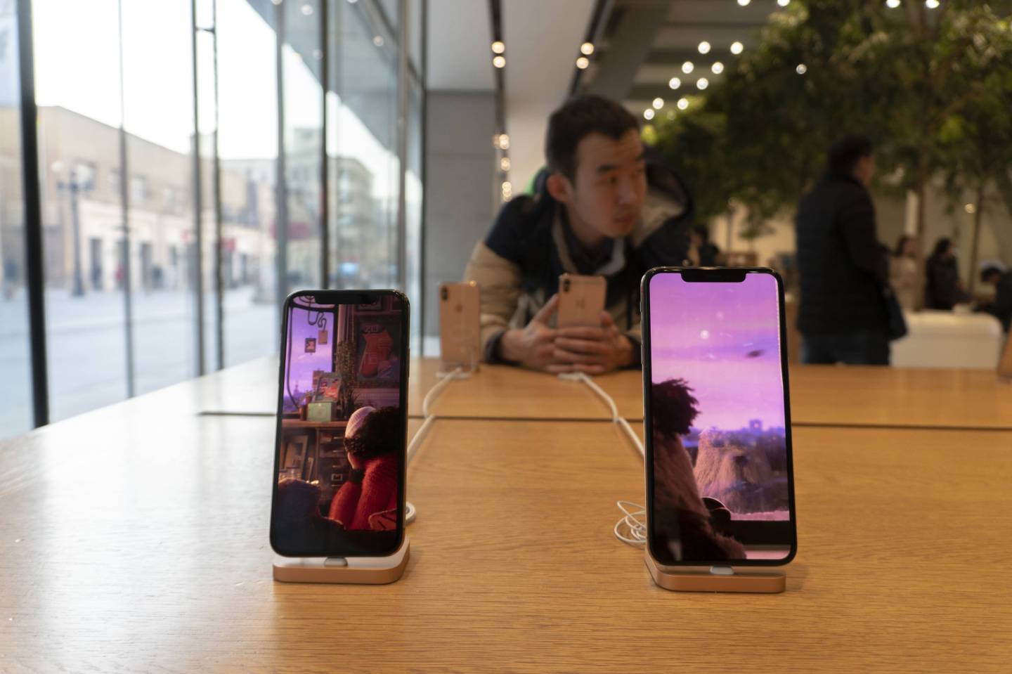 IPhone X  products are still shown on the counter in an