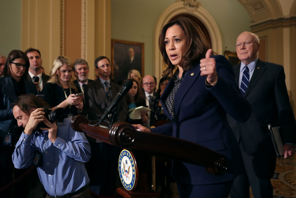 Senate Lawmakers Address The Media After Their Weekly Policy Luncheons