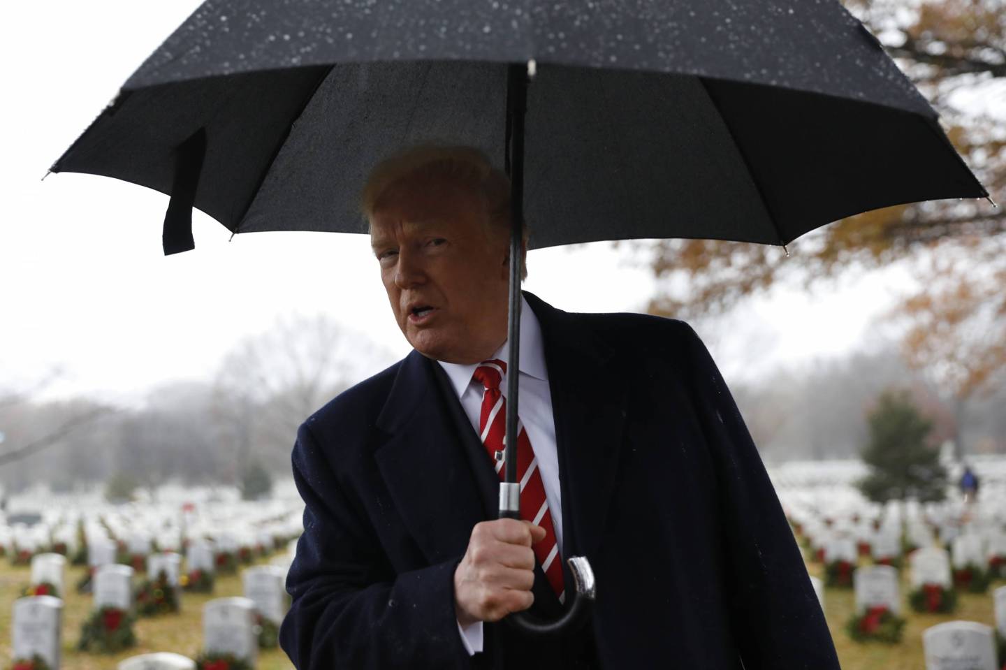 President Trump Visits Section 60 At Arlington National Cemetery