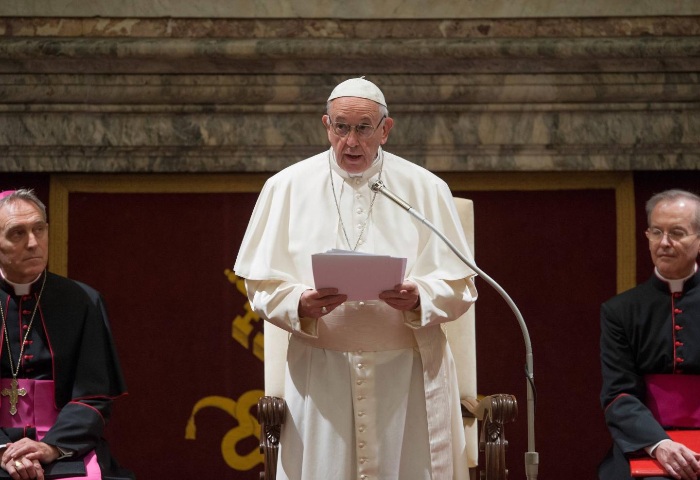Pope Francis Receives Christmas Greetings From The Roman Curia