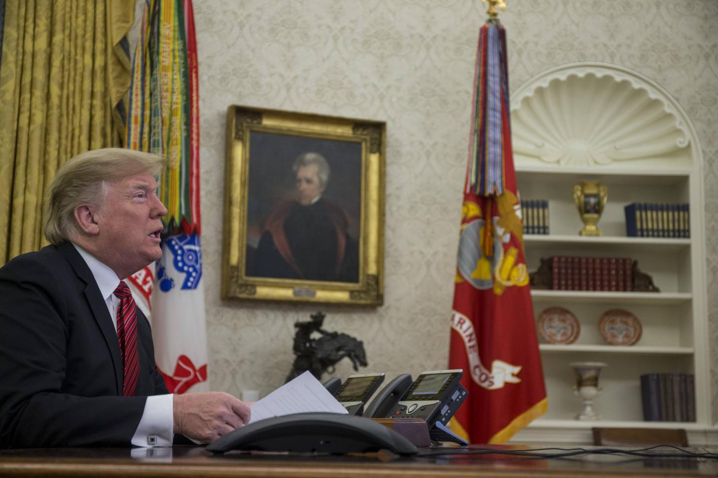 Trump Delivers Christmas Day Message To Troops From Oval Office