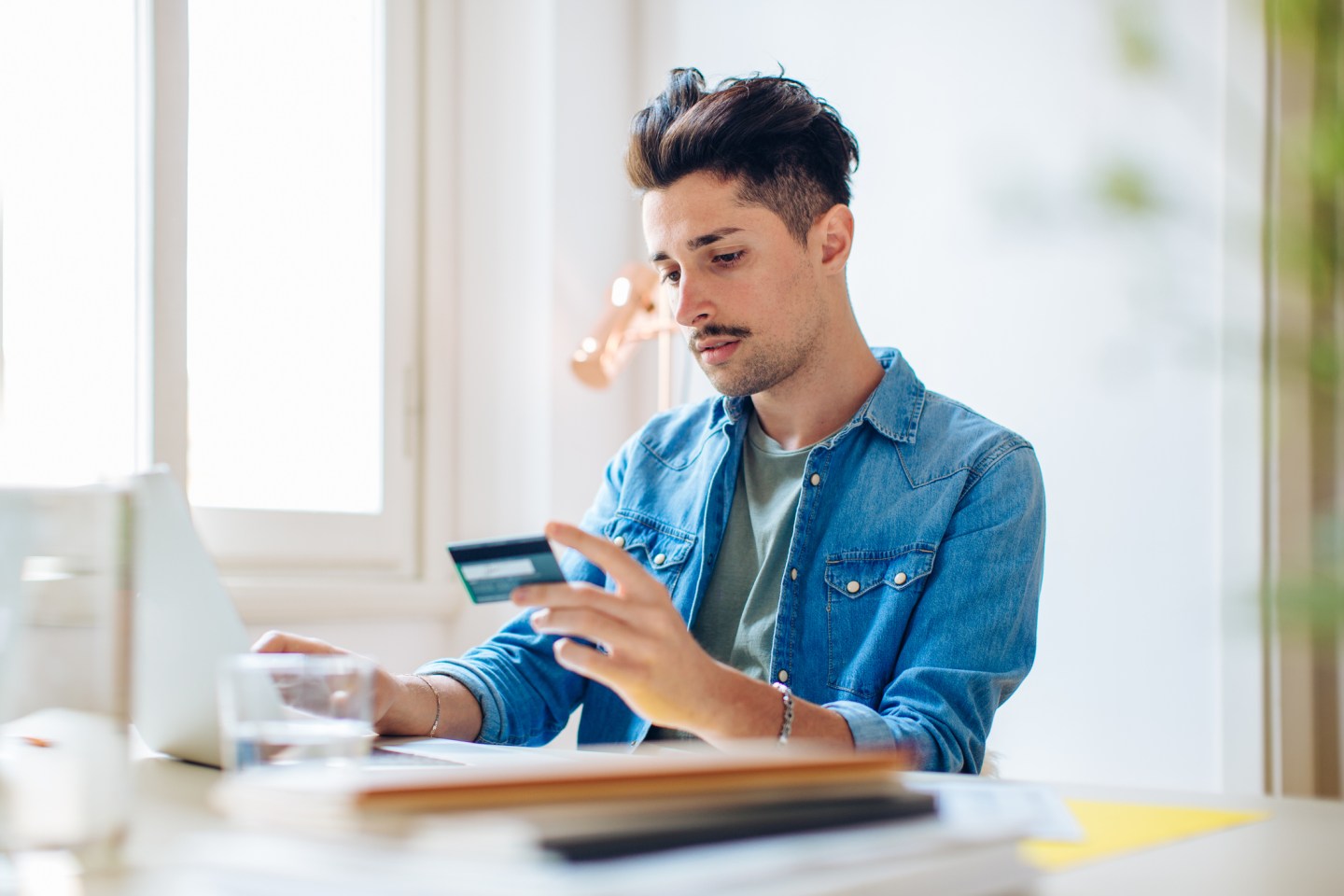 Man doing online shopping