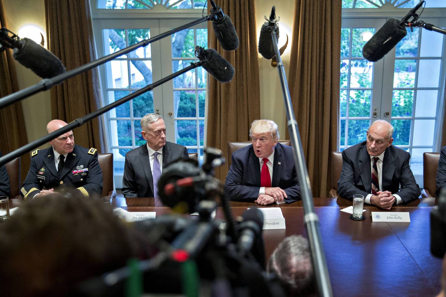 President Trump Participates In Briefing With Senior Military Leaders
