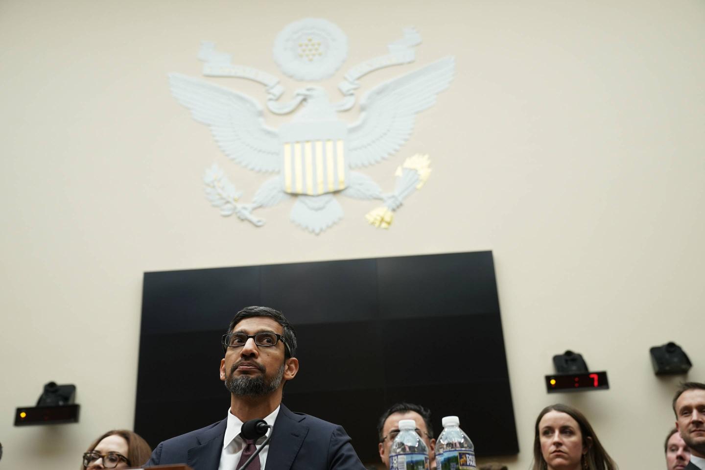 Google CEO Sundar Pichai testifies before the House Judiciary Committee on Dec. 11, 2018.