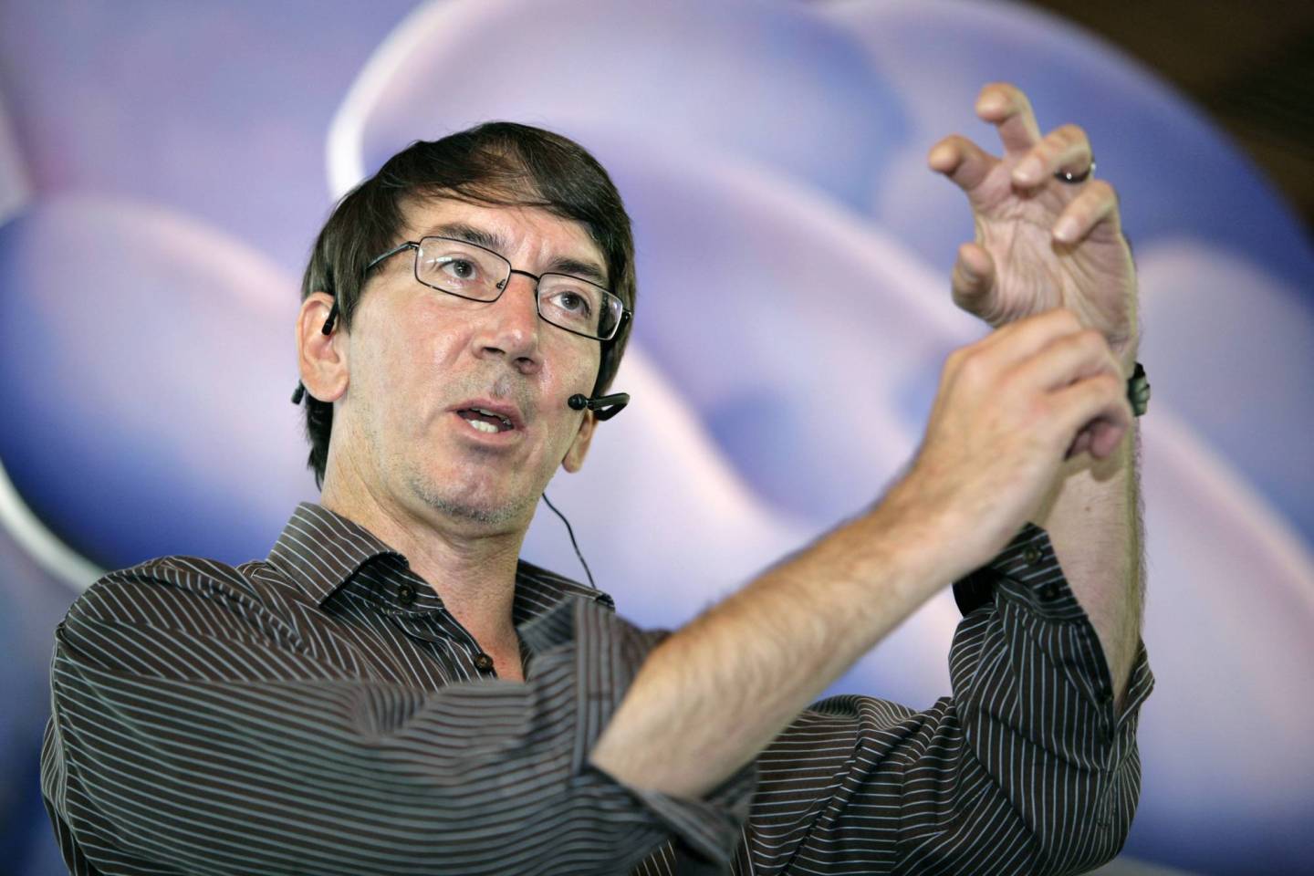 Game designer Will Wright speaks about his latest game SPORE in Singapore