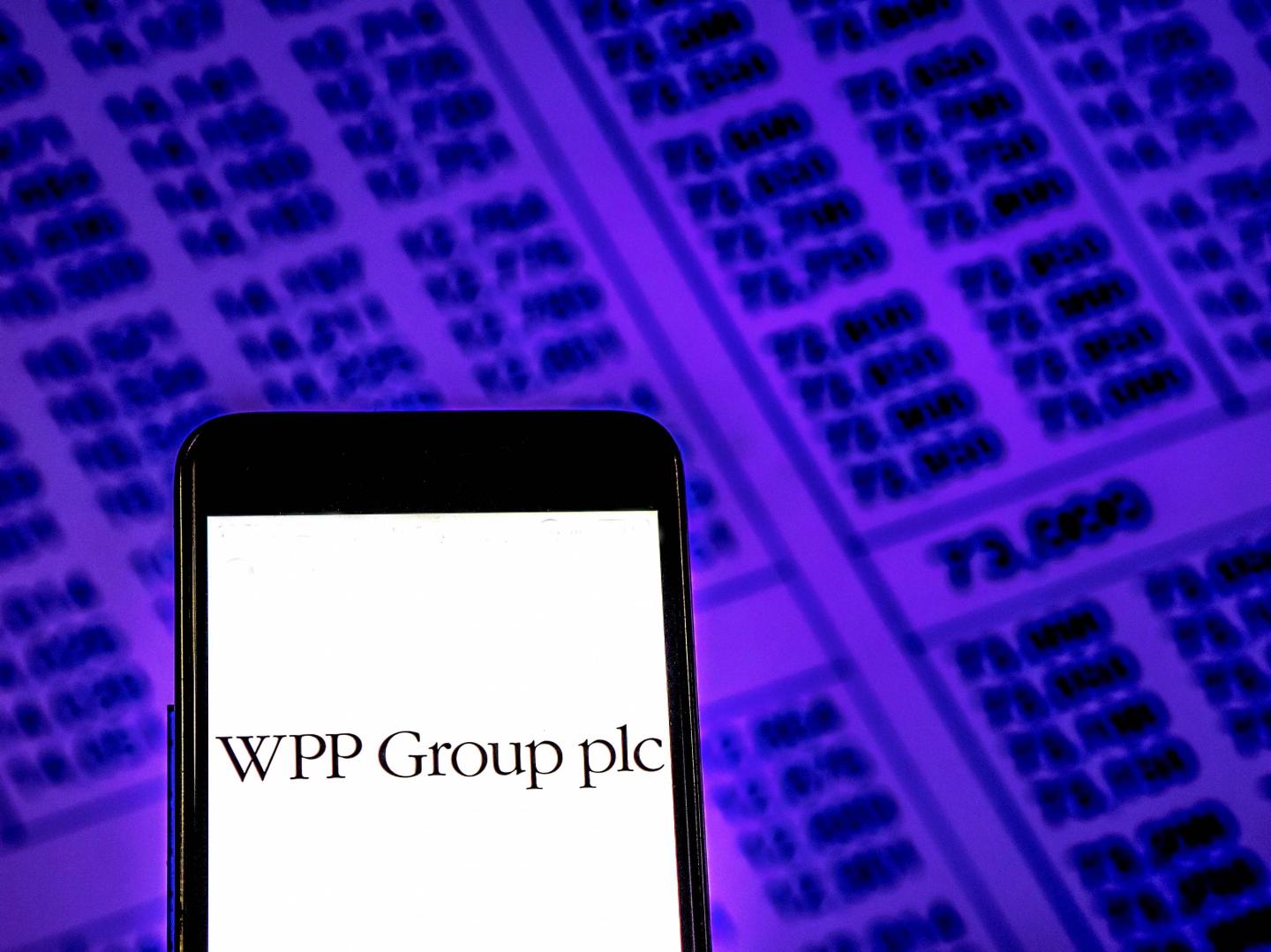 WPP Group plc Public relations company logo seen displayed
