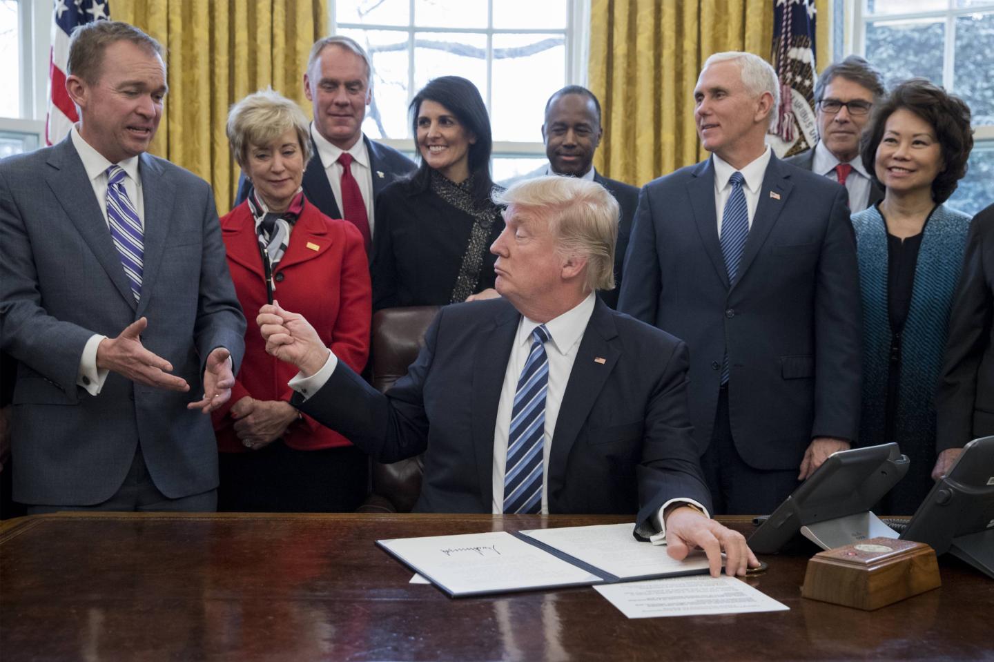 President Trump Signs Executive Order In Oval Office