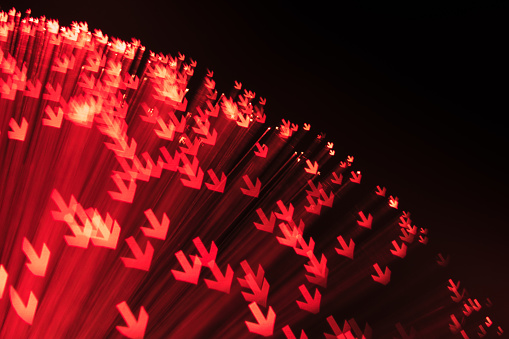 Red Colored Down Arrows