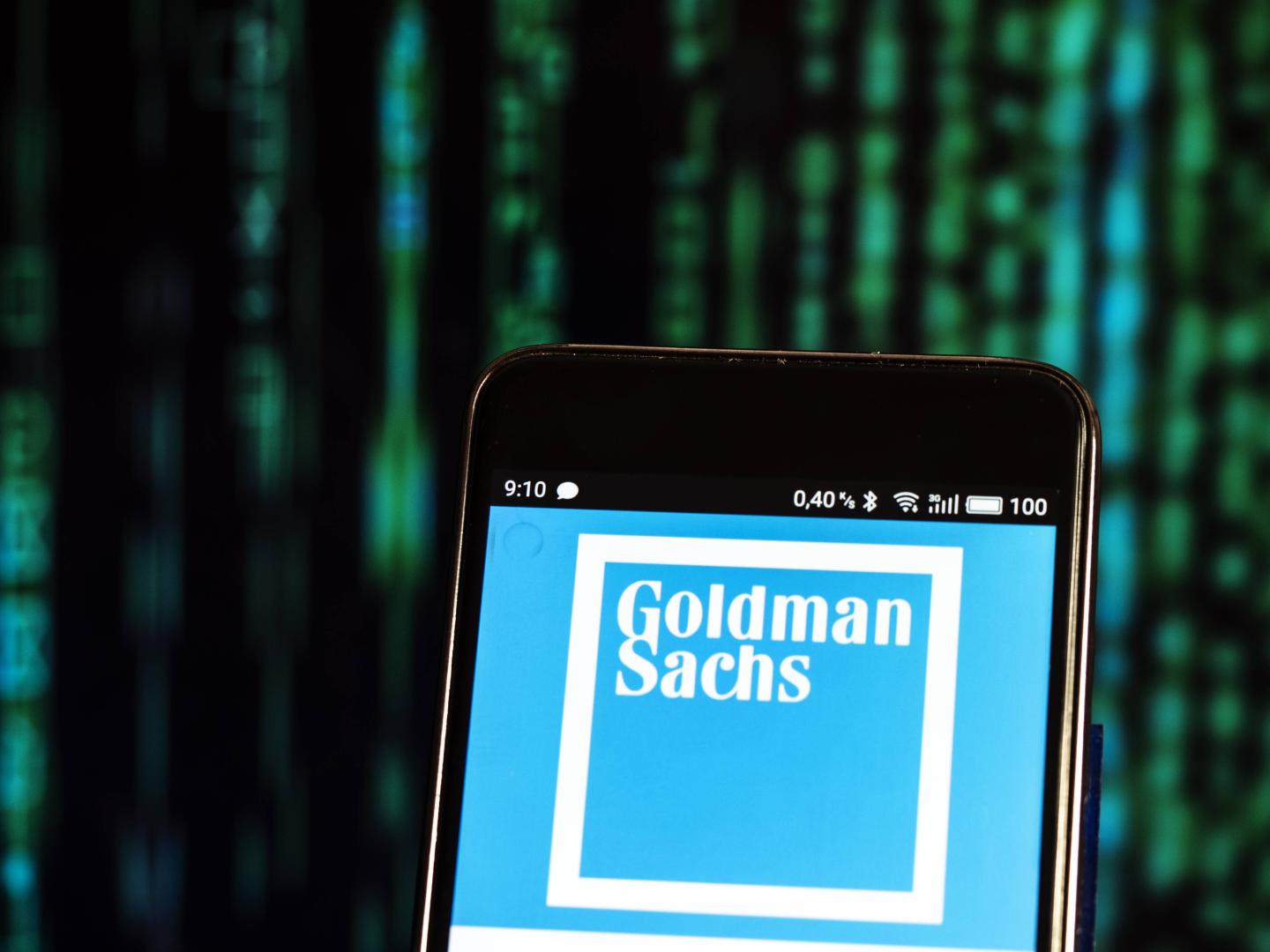 Goldman Sachs logo seen displayed on a smart phone