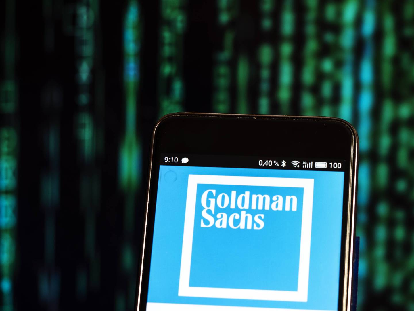 Goldman Sachs logo seen displayed on a smart phone