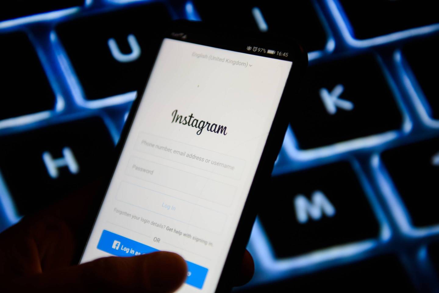 Instagram App is seen on an android mobile phone
