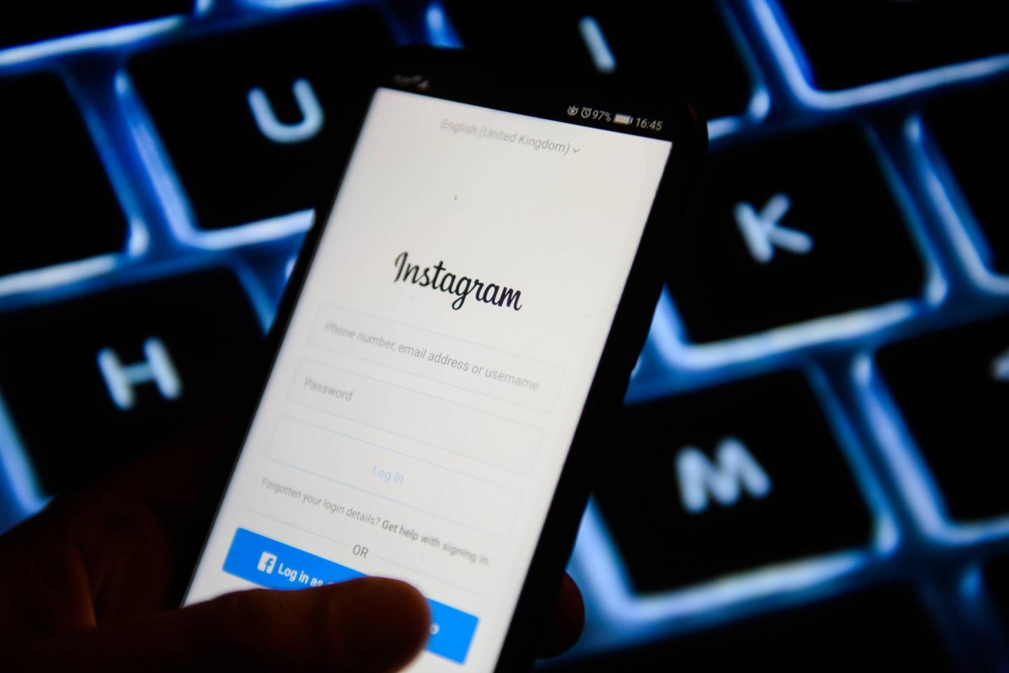 Instagram App is seen on an android mobile phone