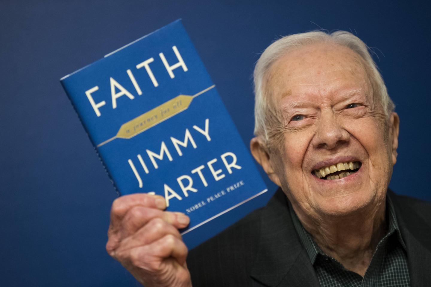 Jimmy Carter Signs Copies Of His New Book "Faith: A Journey For All"