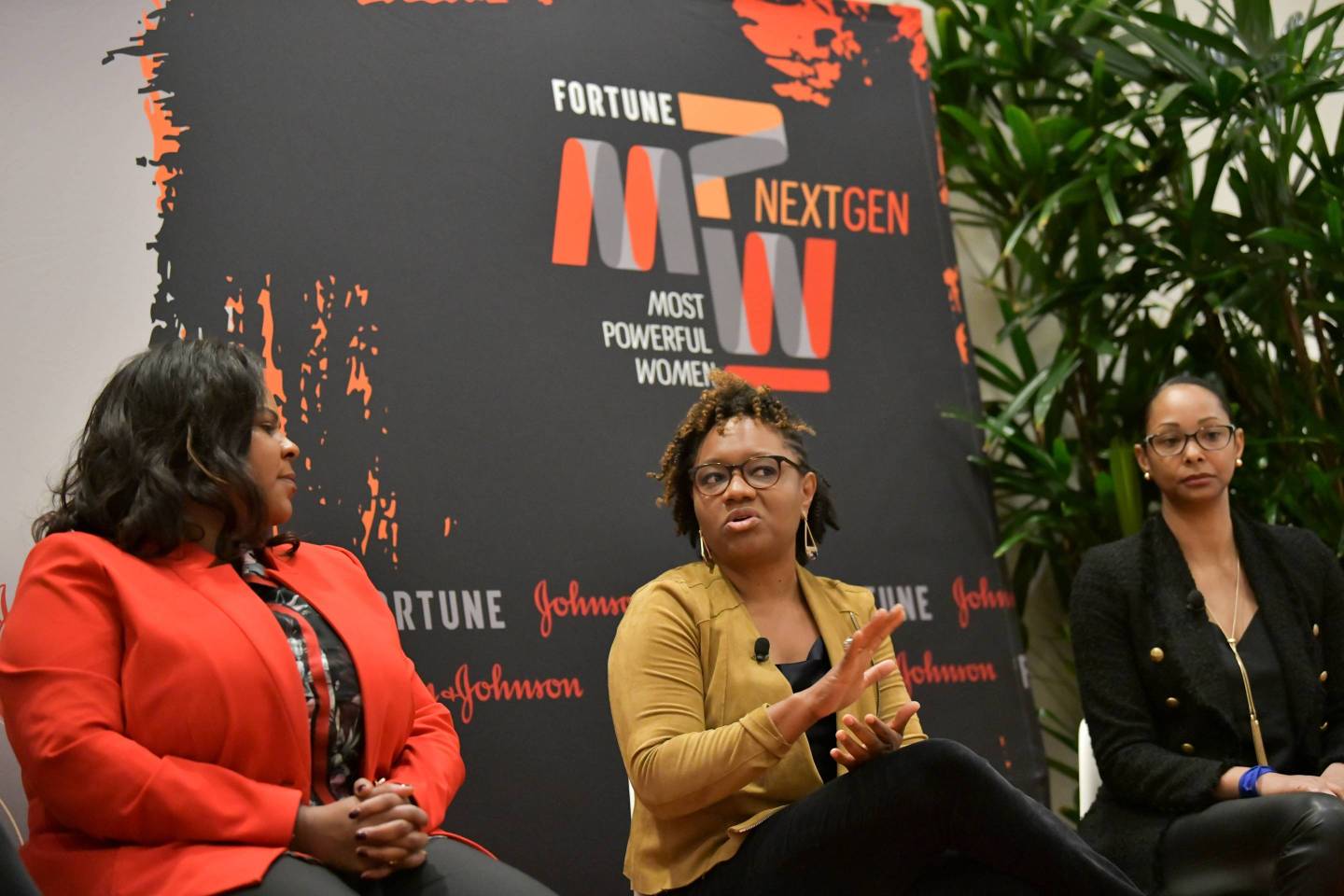 Molly Ford of Salesforce, Rashida Hodge of IBM, and Bärí Williams of All Turtles discuss how to create diverse and inclusive workplaces at Fortune's MPW Next Gen Summit in Laguna Niguel, Calif.