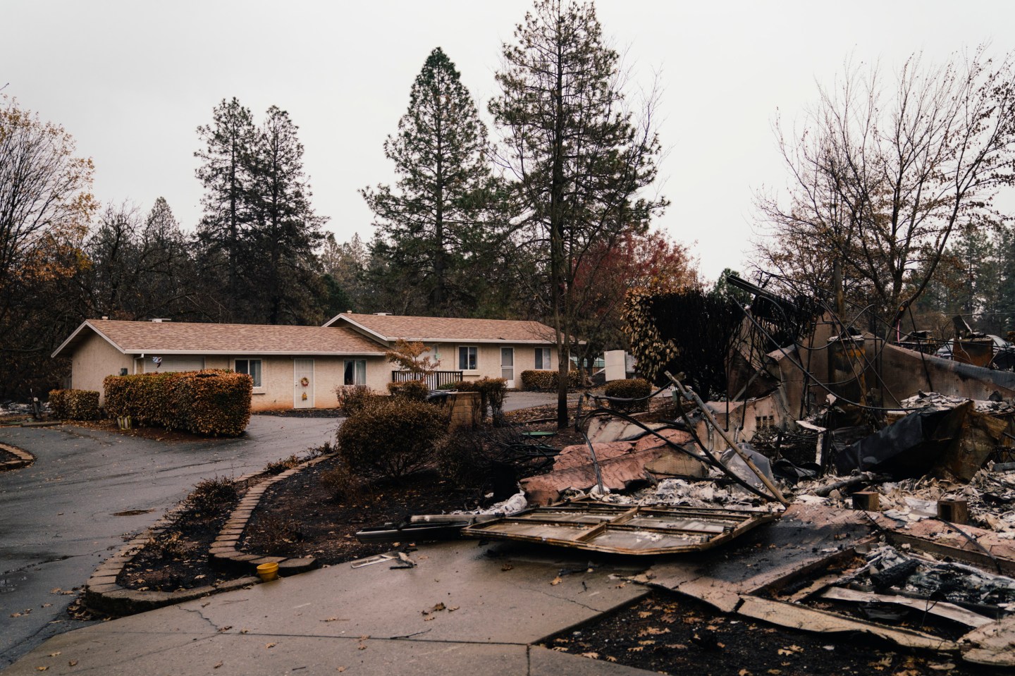 PARADISE, CA - NOVEMBER 27: A residential apartment complex is