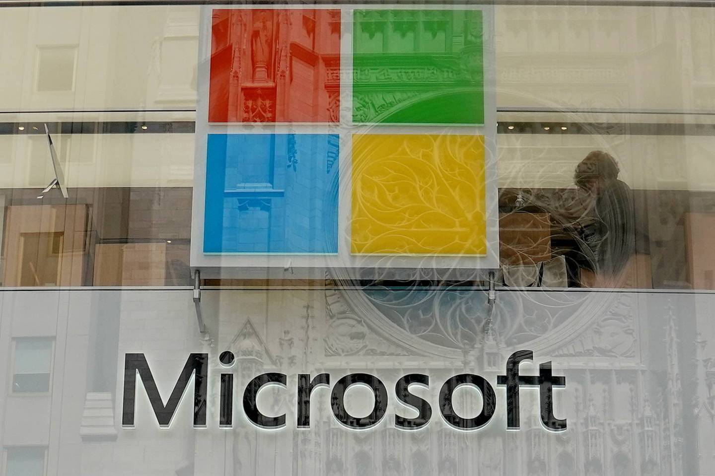 A Microsoft store is pictured in New York City