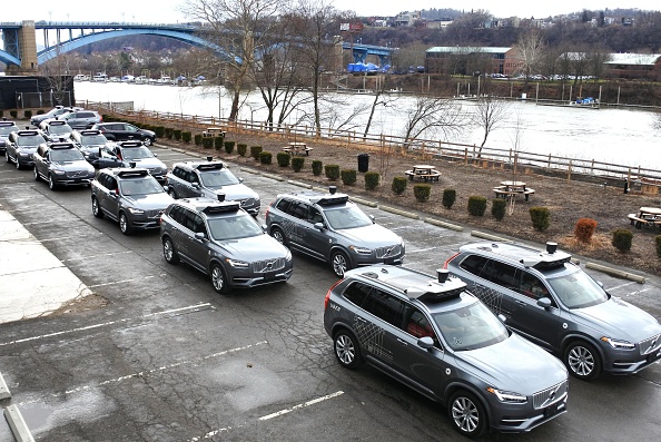 Photo taken on March 7, 2018, in Pittsburgh, Pennsylvania, of Uber self-driving vehicles used for test drives .