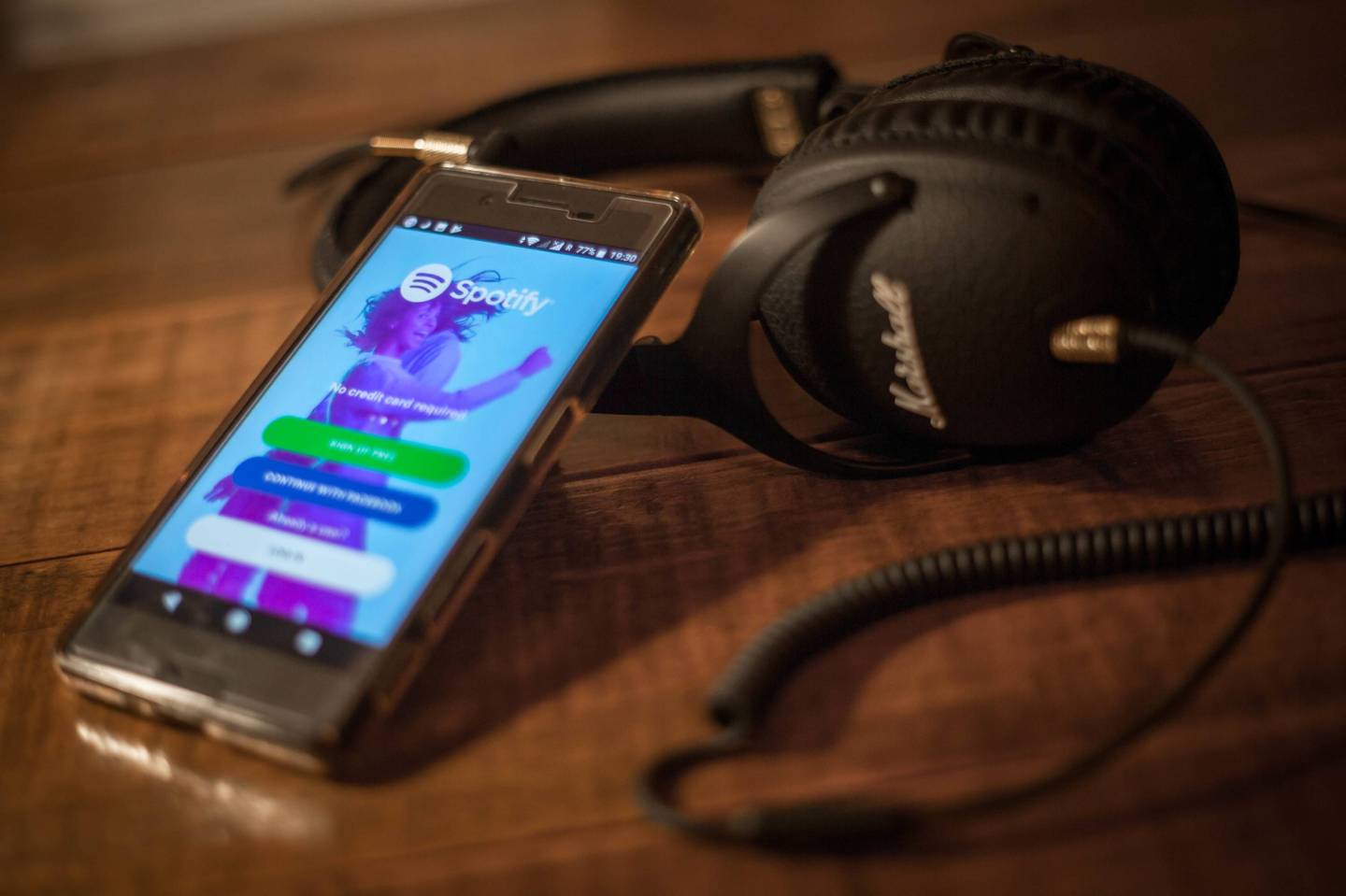 The Spotify application seen displayed on a Sony smartphone