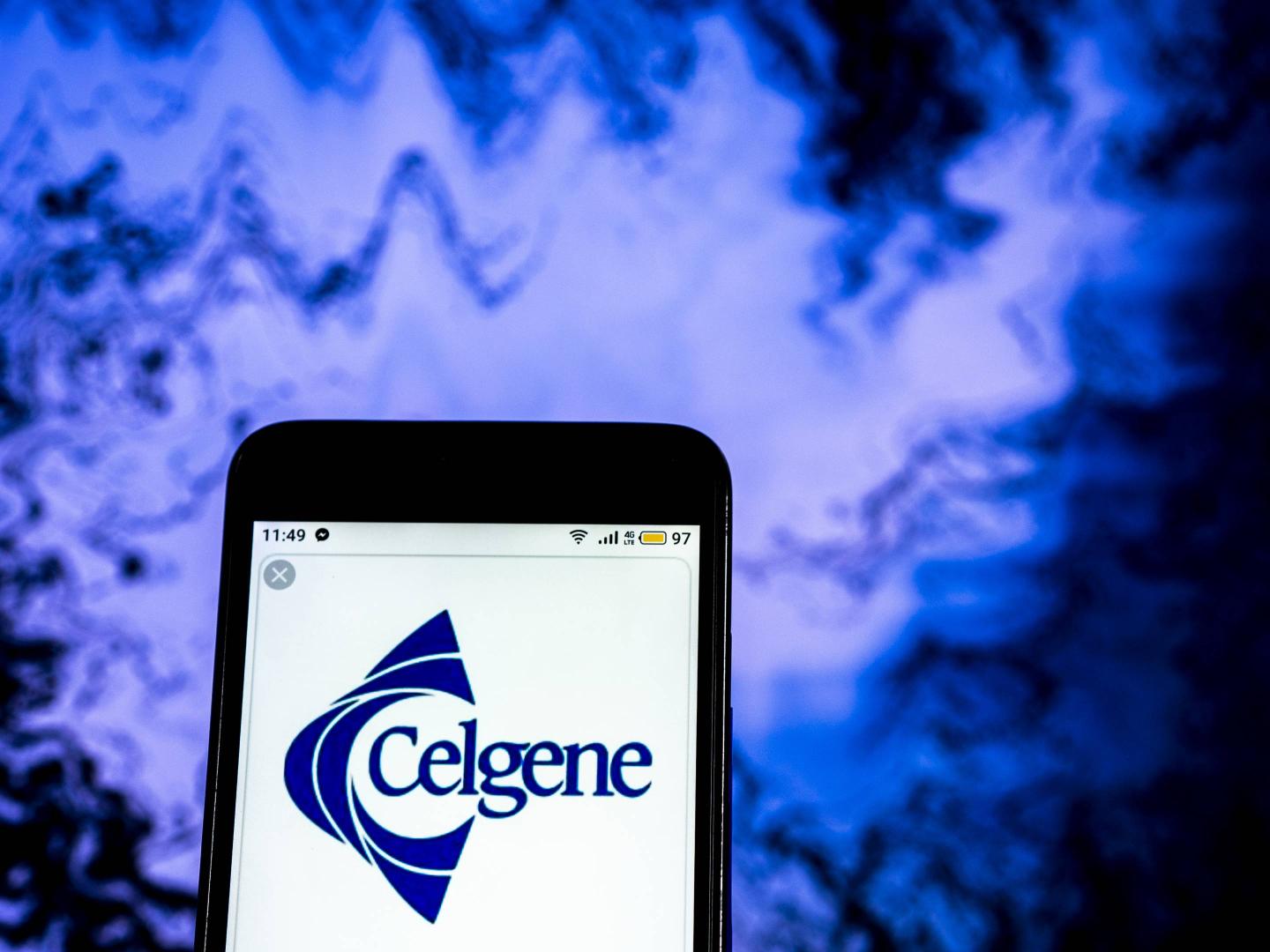 Celgene Biotechnology company  logo seen displayed on a