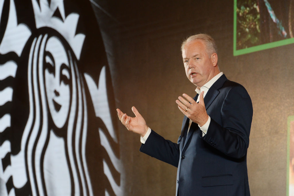 Starbucks And Alibaba Strategic Partnership Press Conference In Shanghai