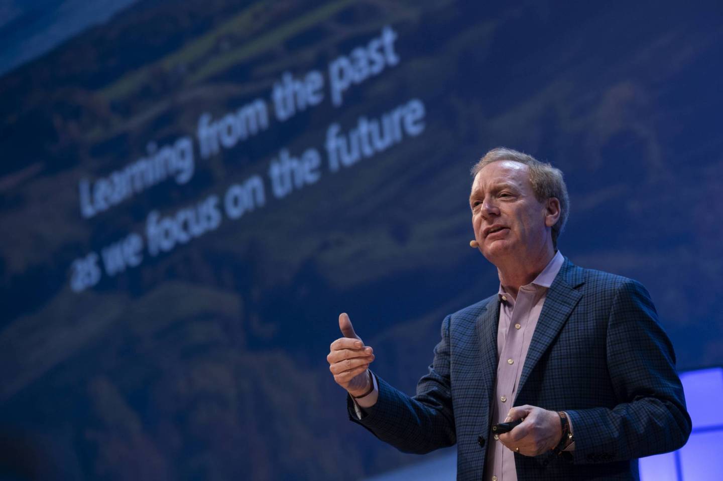 President of Microsoft Corporation Brad Smith is seen on