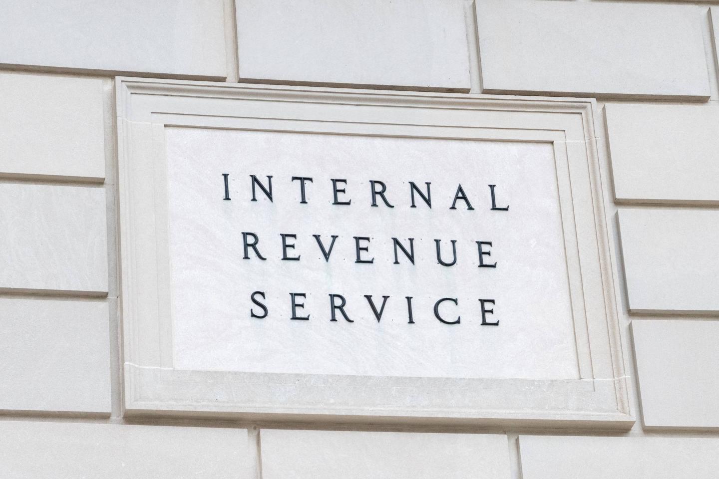 Internal Revenue Service sign in Washington, D.C