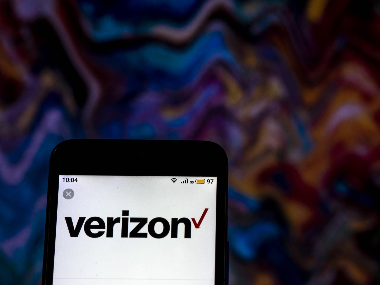 Verizon Wireless Telecommunications company logo seen