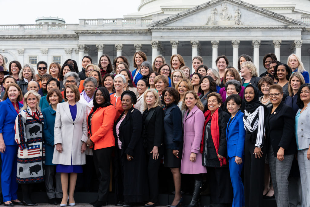 House Speaker Nancy Pelosi Poses For Photo With Democratic Women Members Of The 116th Congress At Capitol