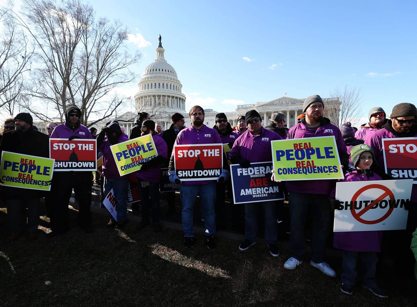 Union Organizers In Washington, D.C. Hold Rallies Calling For End To Government Shutdown